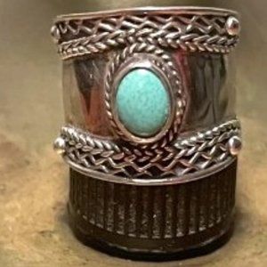 turquoise and silver ring